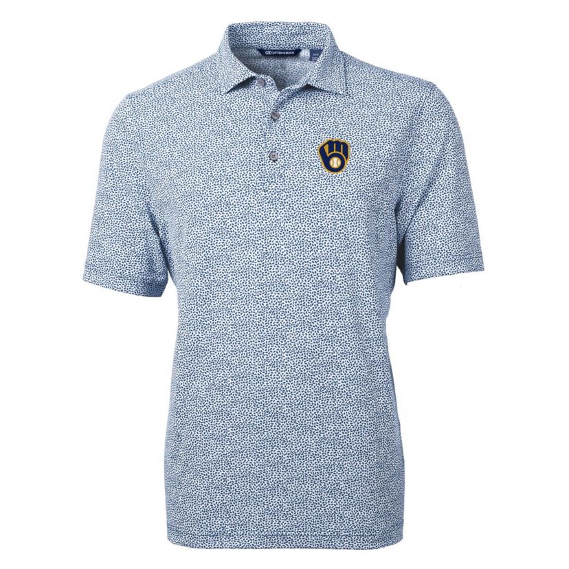 MLB Milwaukee Brewers Virtue Eco Pique Botanical Print Recycled Polo