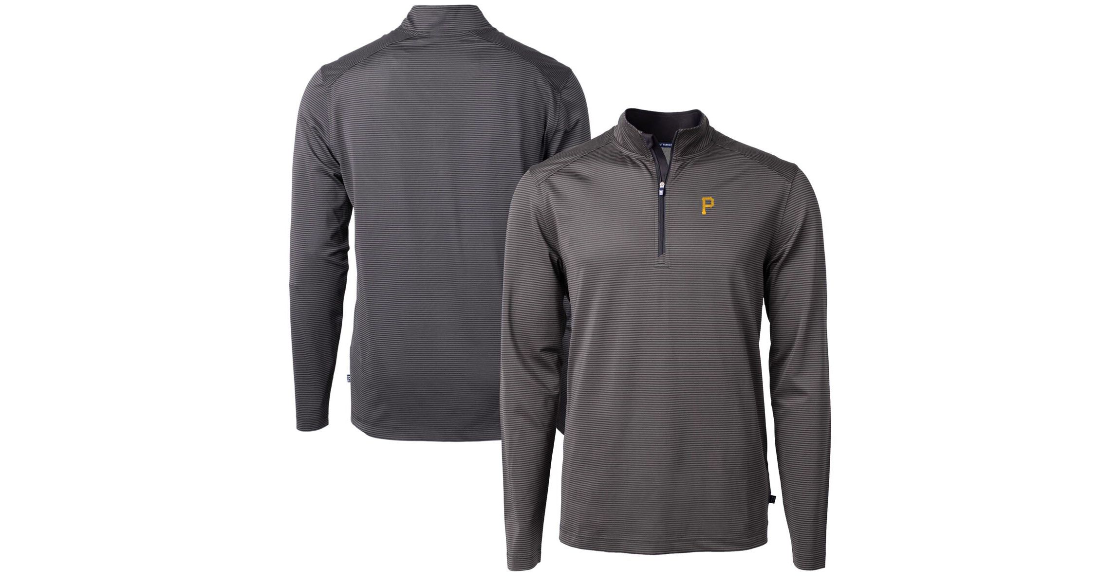 MLB Pittsburgh Pirates Virtue Eco Pique Micro Stripe Recycled Quarter-Zip Pullover Top