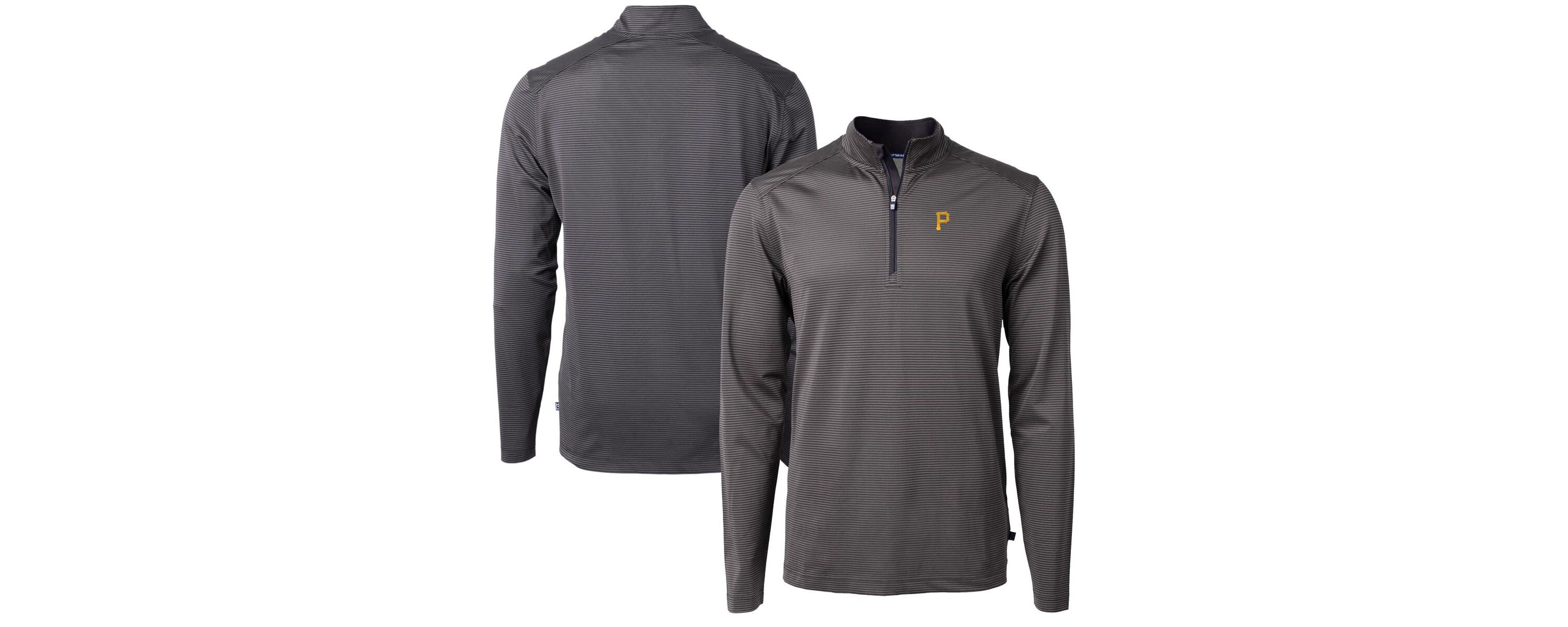 MLB Pittsburgh Pirates Virtue Eco Pique Micro Stripe Recycled Quarter-Zip Pullover Top