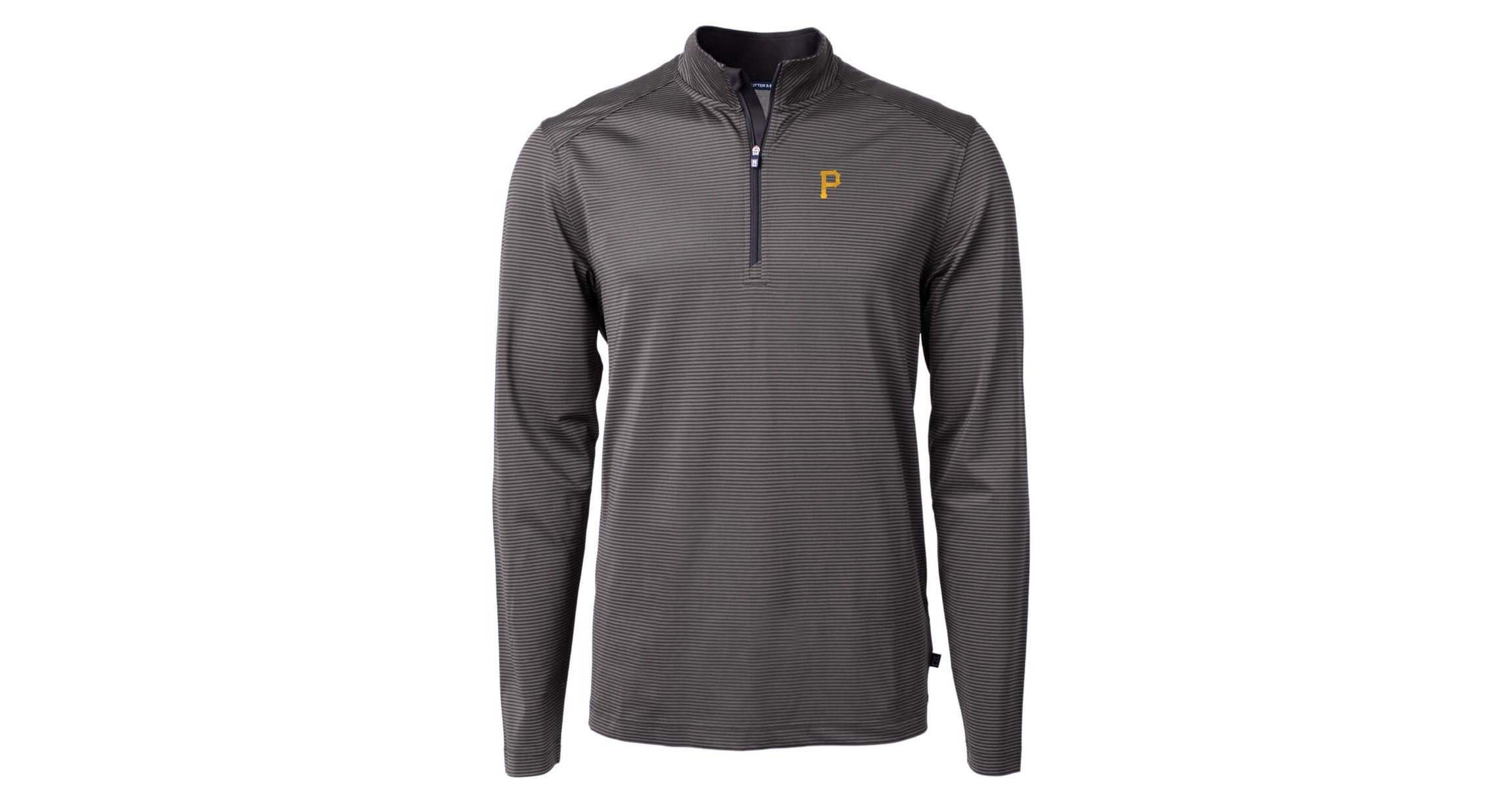 MLB Pittsburgh Pirates Virtue Eco Pique Micro Stripe Recycled Quarter-Zip Pullover Top