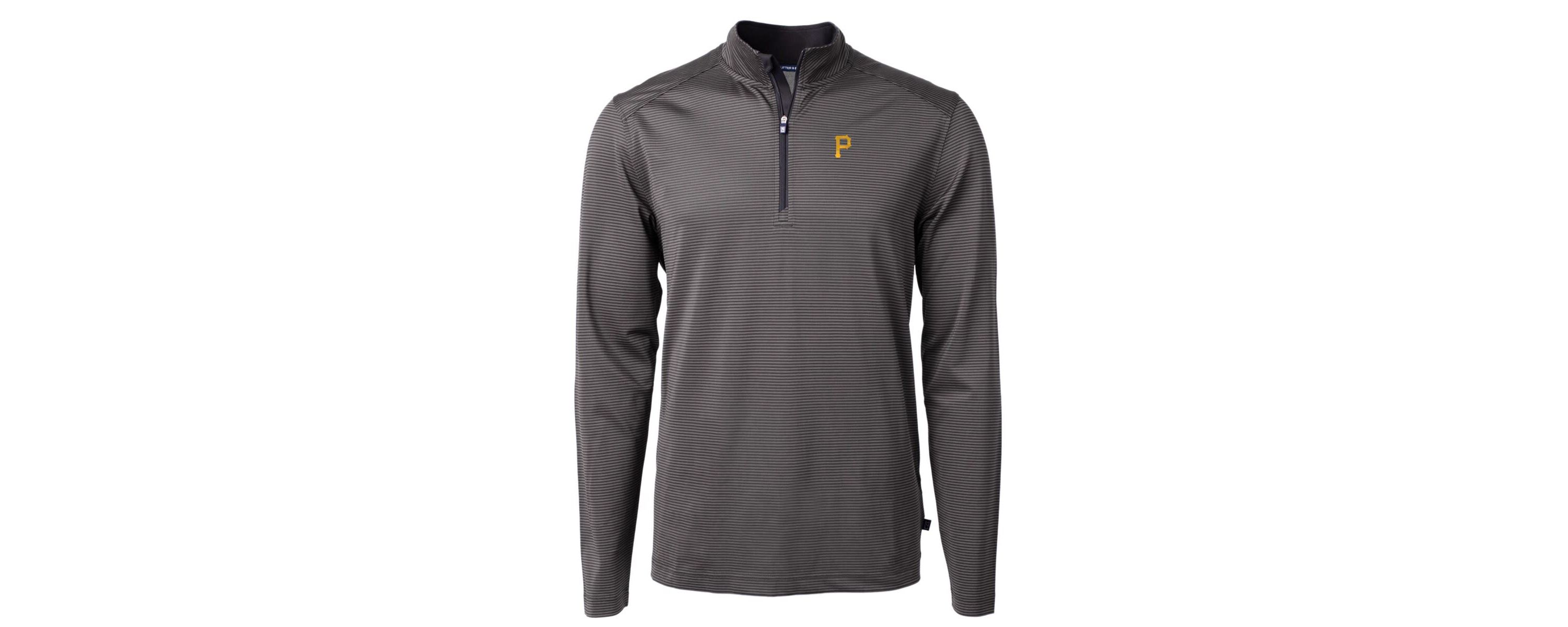 MLB Pittsburgh Pirates Virtue Eco Pique Micro Stripe Recycled Quarter-Zip Pullover Top
