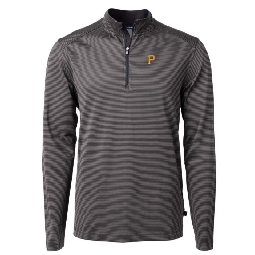MLB Pittsburgh Pirates Virtue Eco Pique Micro Stripe Recycled Quarter-Zip Pullover Top