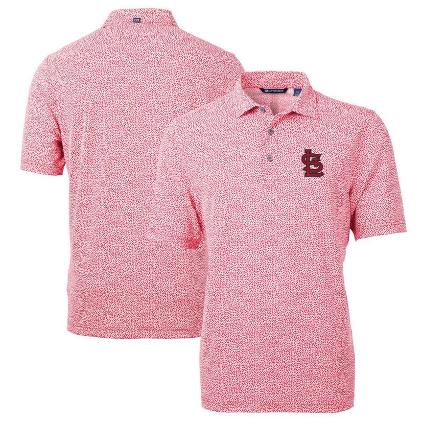 MLB St. Louis Cardinals Virtue Eco Pique Botanical Print Recycled Polo