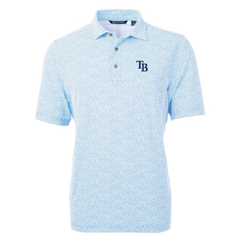 MLB Light Tampa Bay Rays Virtue Eco Pique Botanical Print Recycled Polo