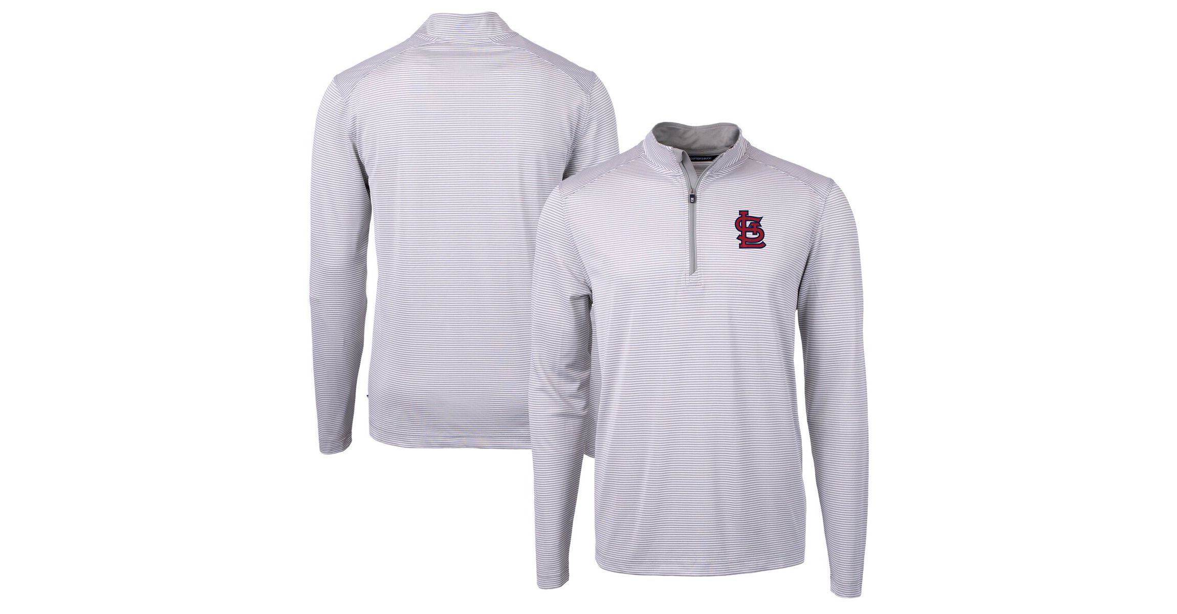MLB St. Louis Cardinals Virtue Eco Pique Micro Stripe Recycled Quarter-Zip Pullover Top