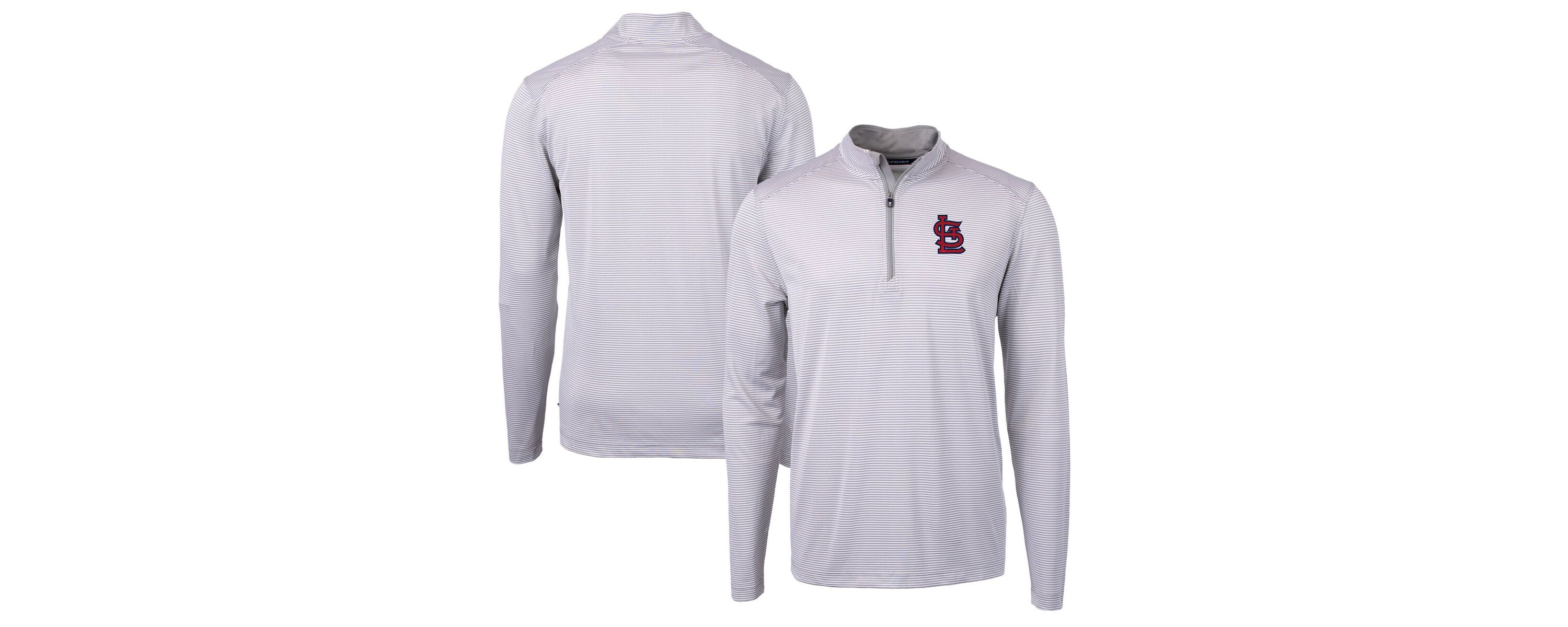 MLB St. Louis Cardinals Virtue Eco Pique Micro Stripe Recycled Quarter-Zip Pullover Top