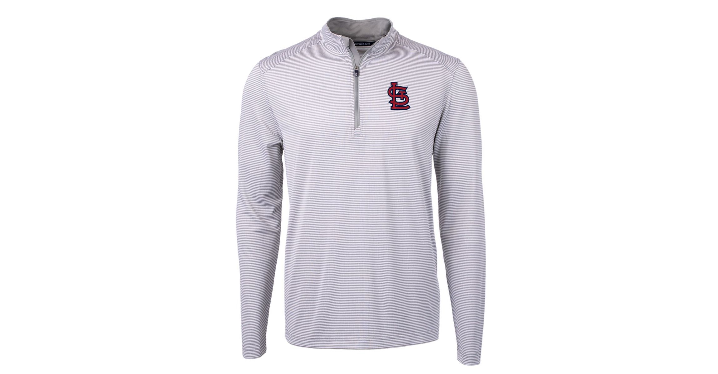 MLB St. Louis Cardinals Virtue Eco Pique Micro Stripe Recycled Quarter-Zip Pullover Top