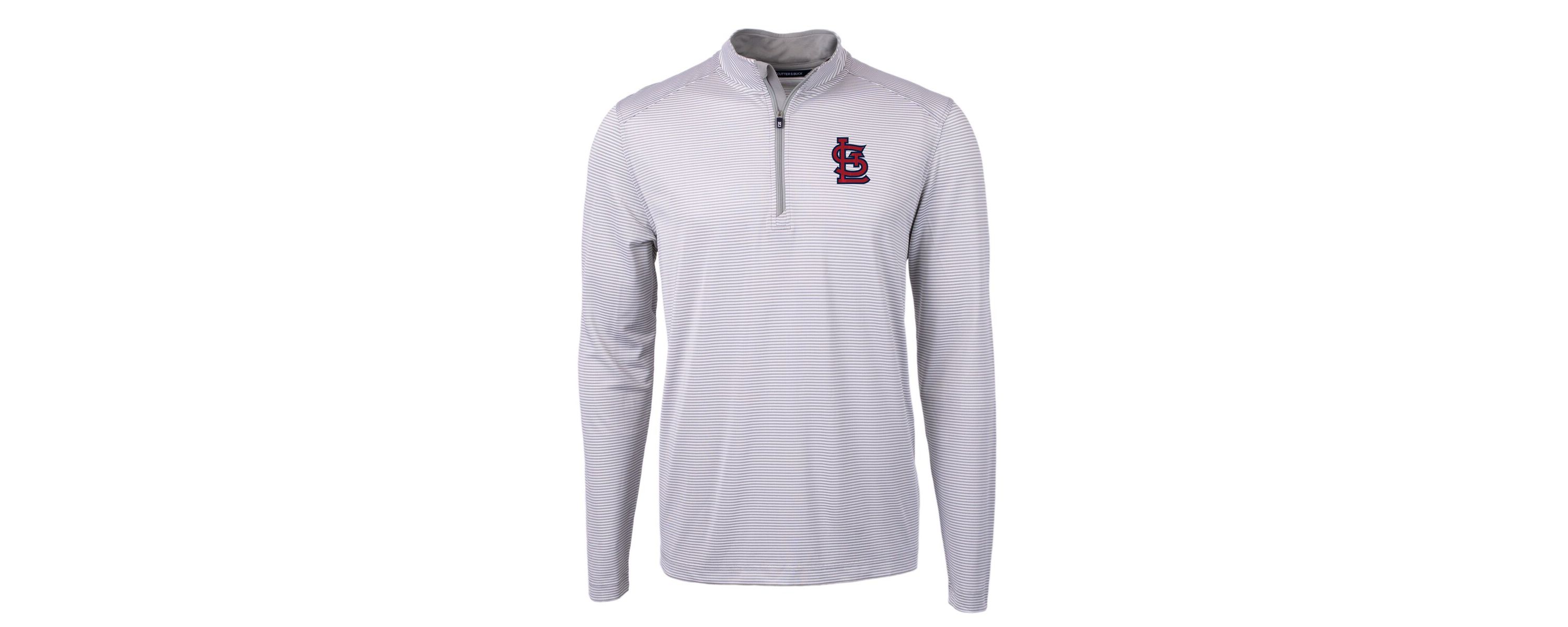 MLB St. Louis Cardinals Virtue Eco Pique Micro Stripe Recycled Quarter-Zip Pullover Top