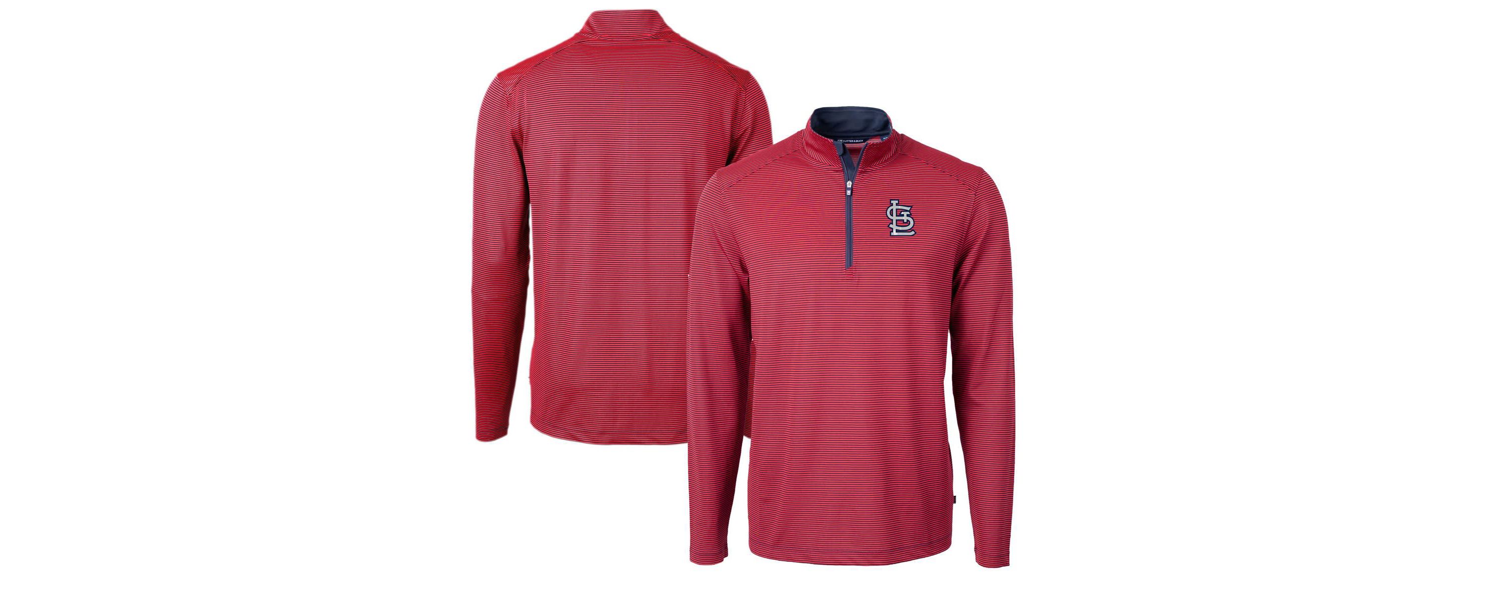 MLB St. Louis Cardinals Virtue Eco Pique Micro Stripe Recycled Quarter-Zip Pullover Top