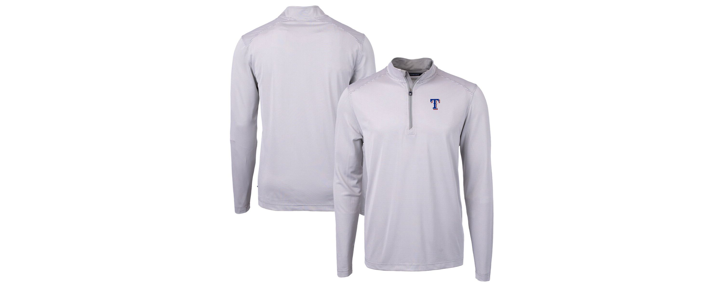 MLB Texas Rangers Virtue Eco Pique Micro Stripe Recycled Quarter-Zip Pullover Top