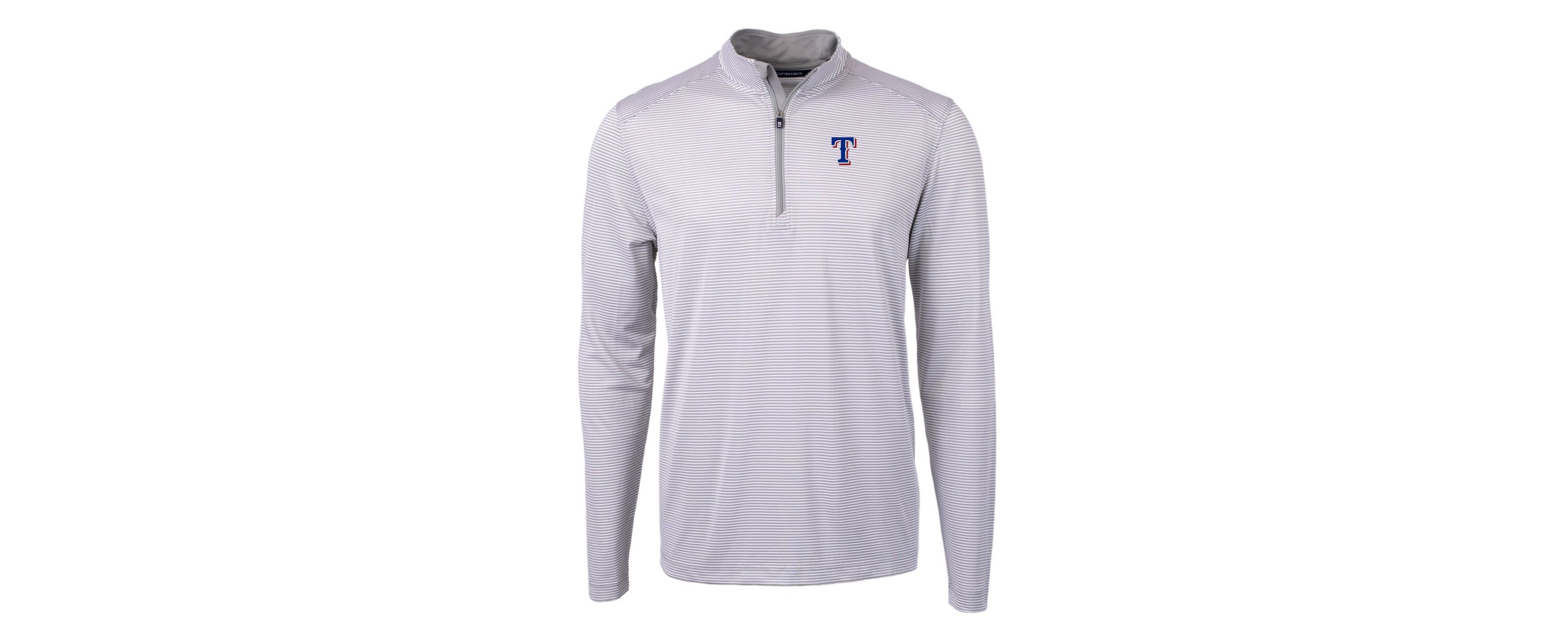 MLB Texas Rangers Virtue Eco Pique Micro Stripe Recycled Quarter-Zip Pullover Top