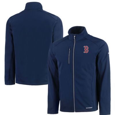 Cutter & Buck Men's Boston Red Sox MLB Boston Sox Evoke Eco Softshell Recycled Full-Zip Jacket, Navy Blue, Medium