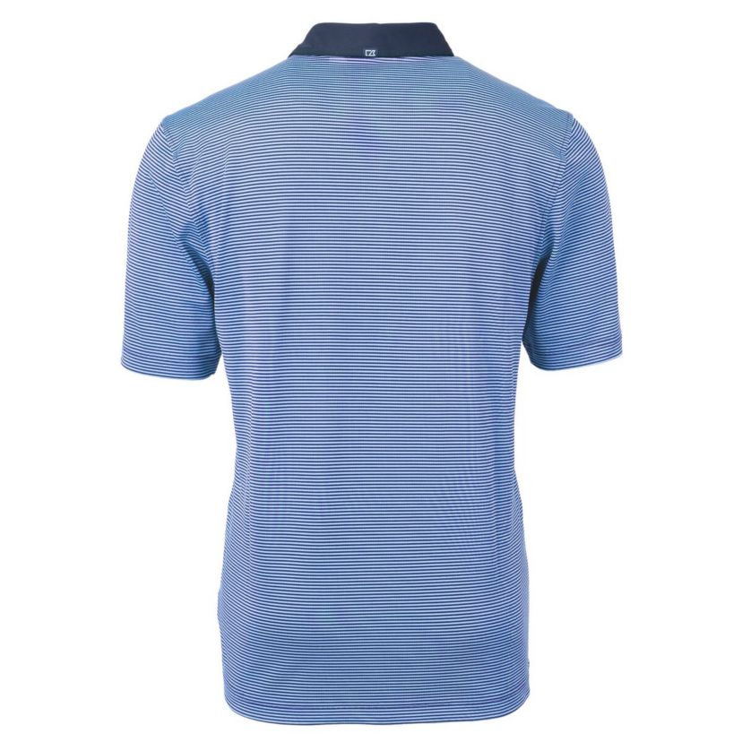 MLB Light Blue/Navy Atlanta Braves Virtue Eco Pique Micro Stripe Recycled Polo