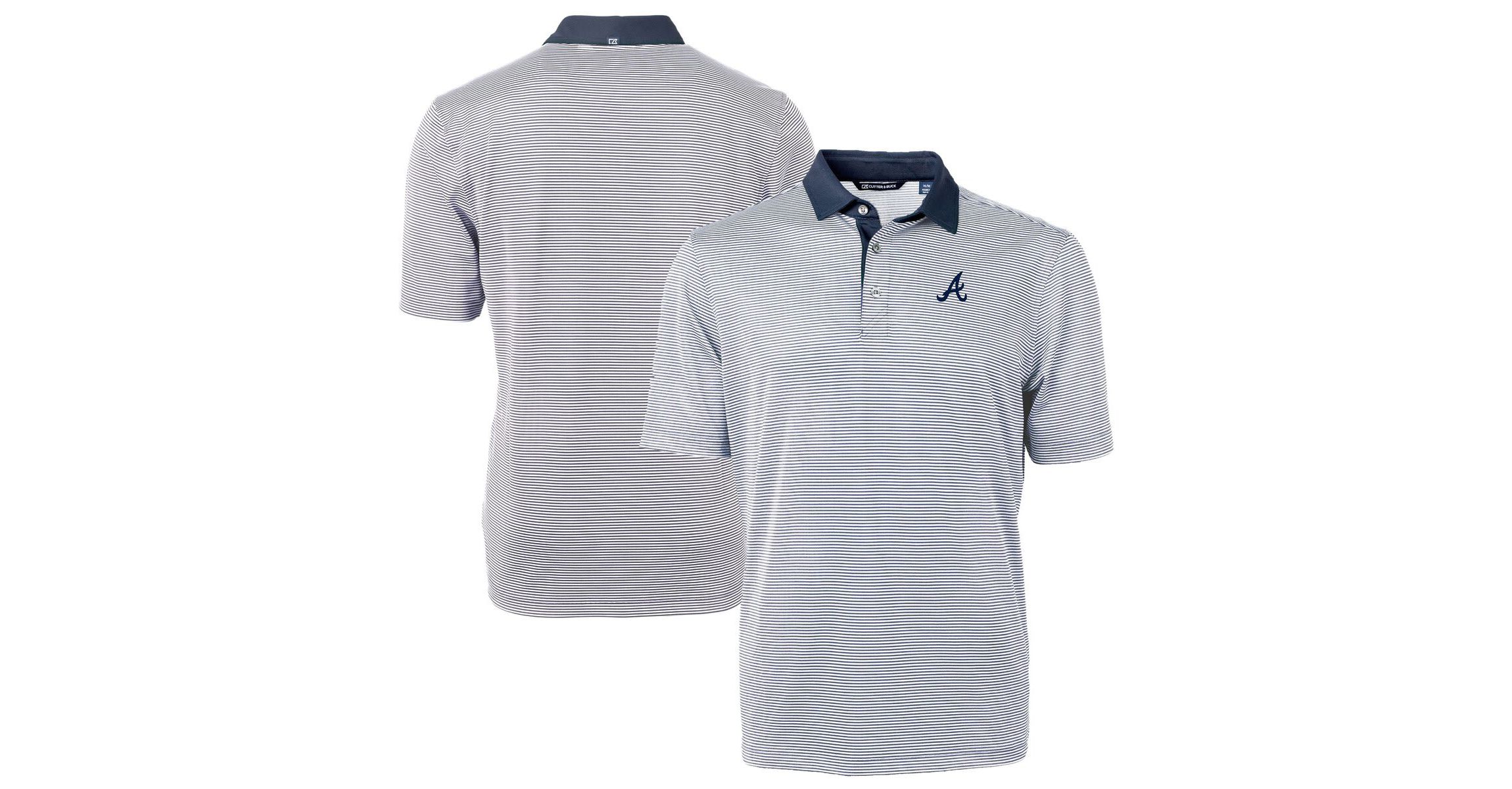 MLB Atlanta Braves Virtue Eco Pique Micro Stripe Recycled Polo