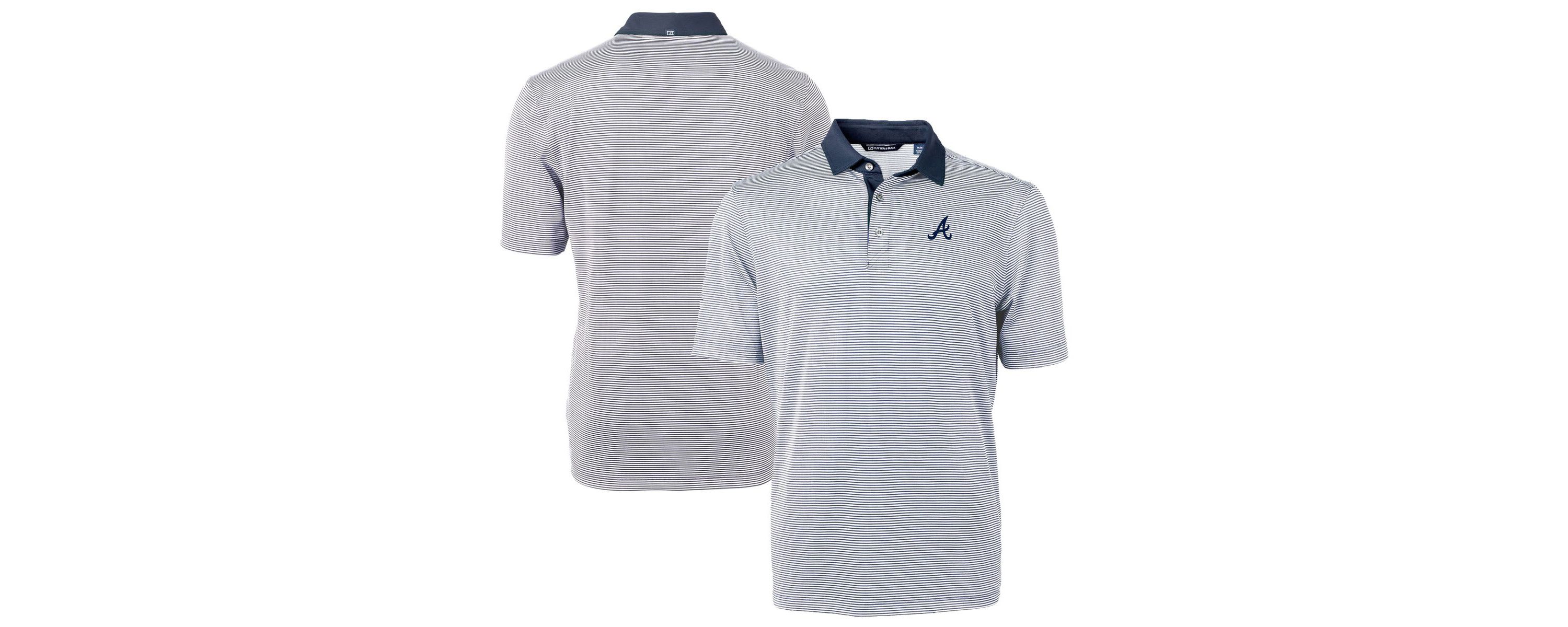 MLB Atlanta Braves Virtue Eco Pique Micro Stripe Recycled Polo