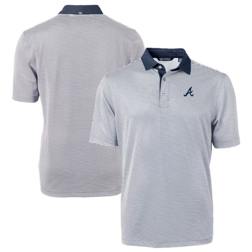 MLB Atlanta Braves Virtue Eco Pique Micro Stripe Recycled Polo