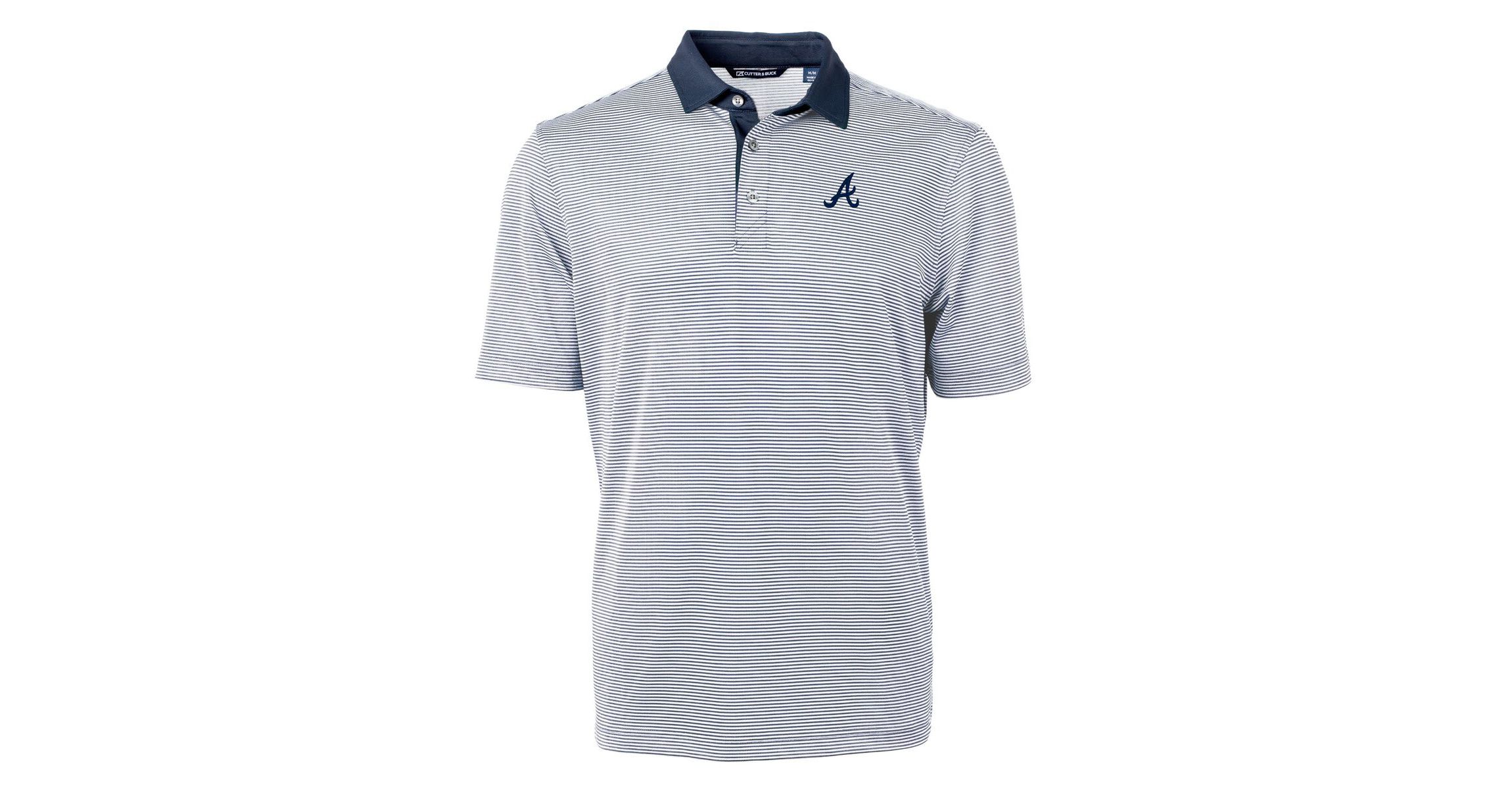 MLB Atlanta Braves Virtue Eco Pique Micro Stripe Recycled Polo