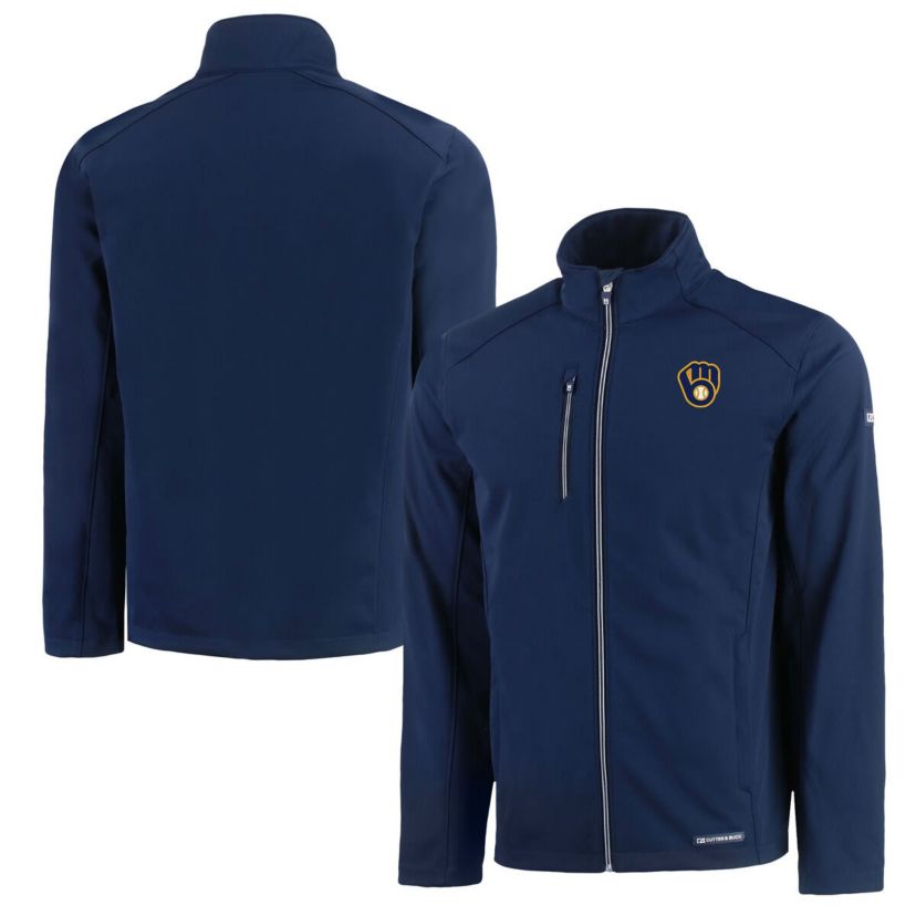 MLB Milwaukee Brewers Evoke Eco Softshell Recycled Full-Zip Jacket