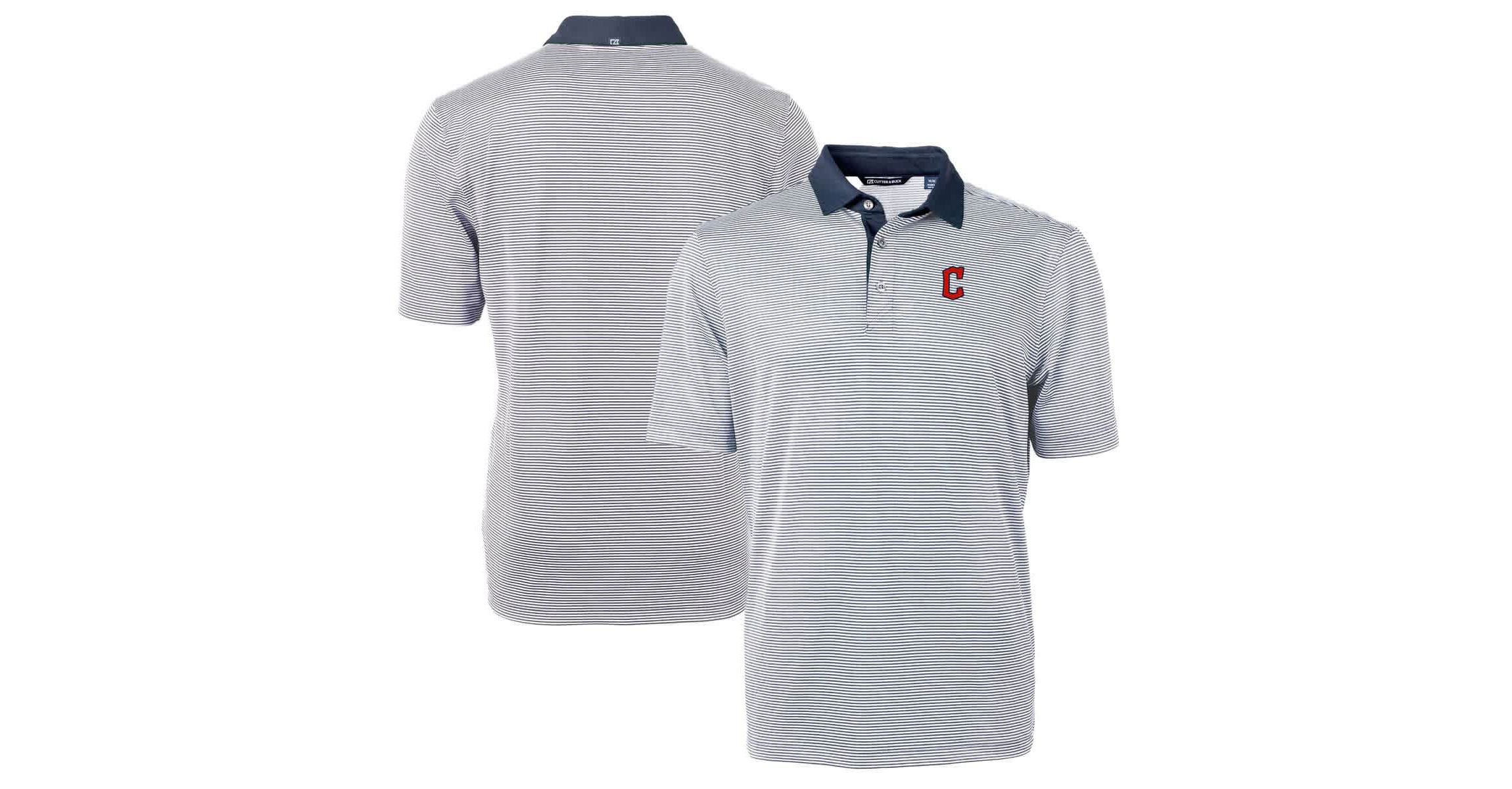 MLB Cleveland Guardians Virtue Eco Pique Micro Stripe Recycled Polo