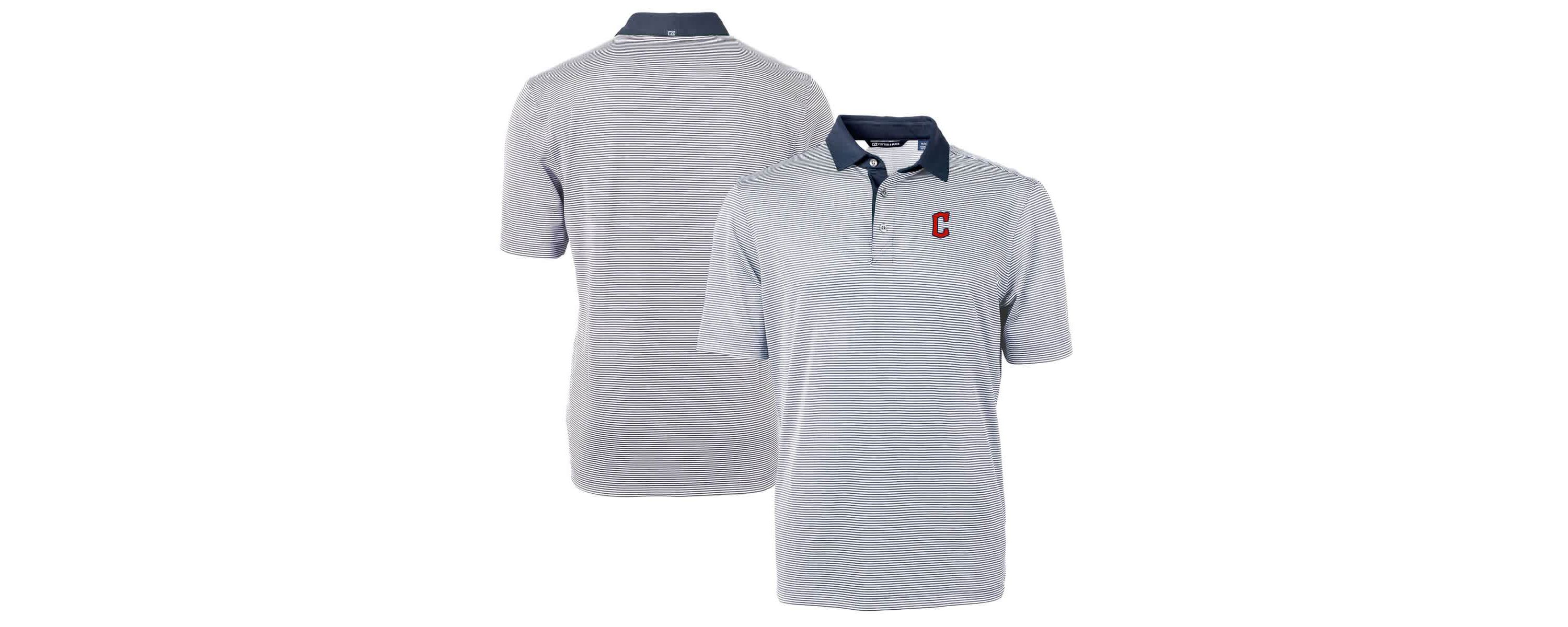 MLB Cleveland Guardians Virtue Eco Pique Micro Stripe Recycled Polo