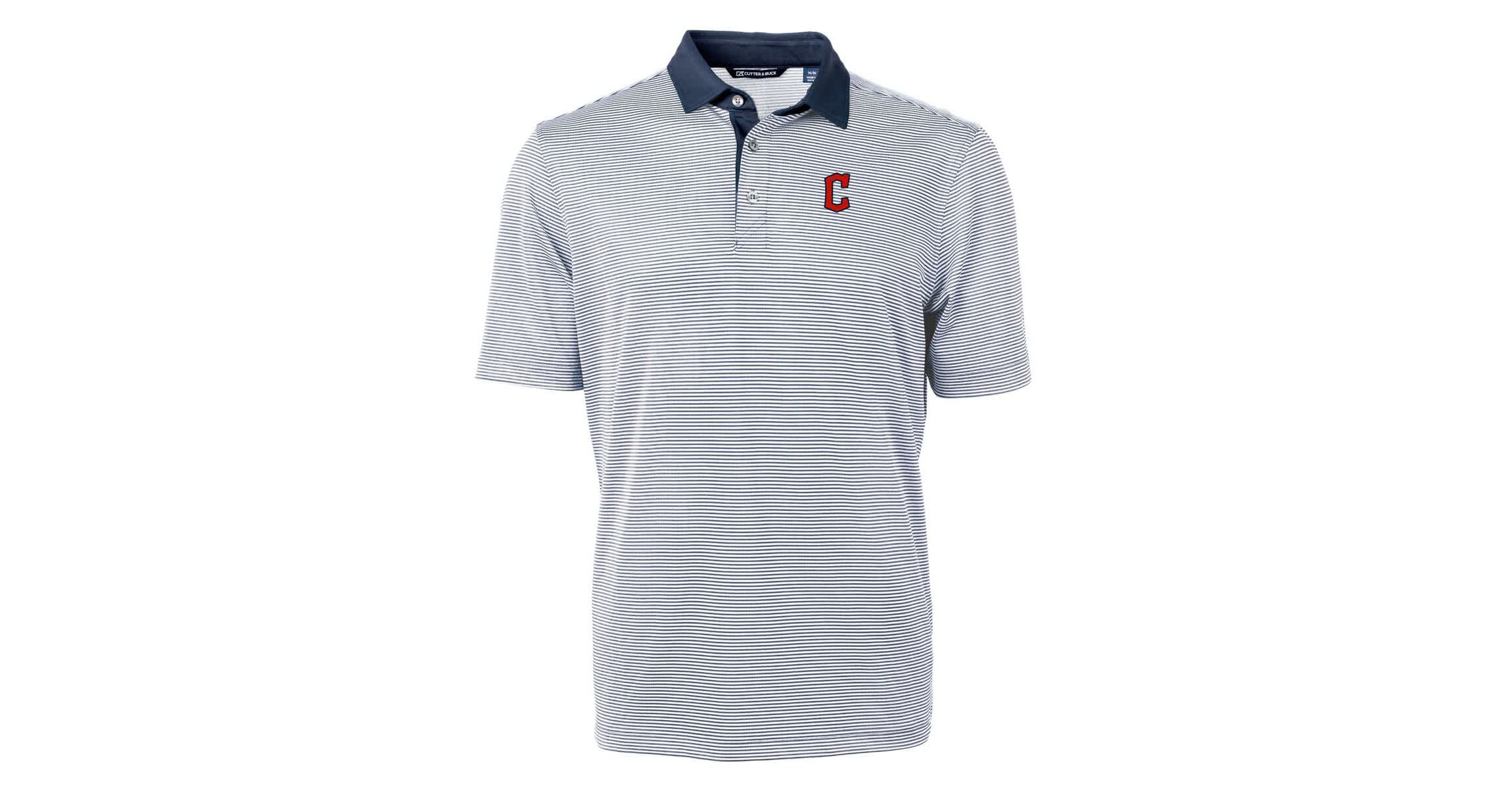 MLB Cleveland Guardians Virtue Eco Pique Micro Stripe Recycled Polo