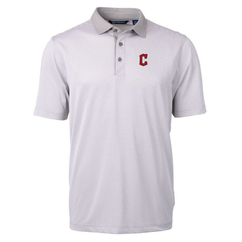 MLB Cleveland Guardians Virtue Eco Pique Micro Stripe Recycled Polo