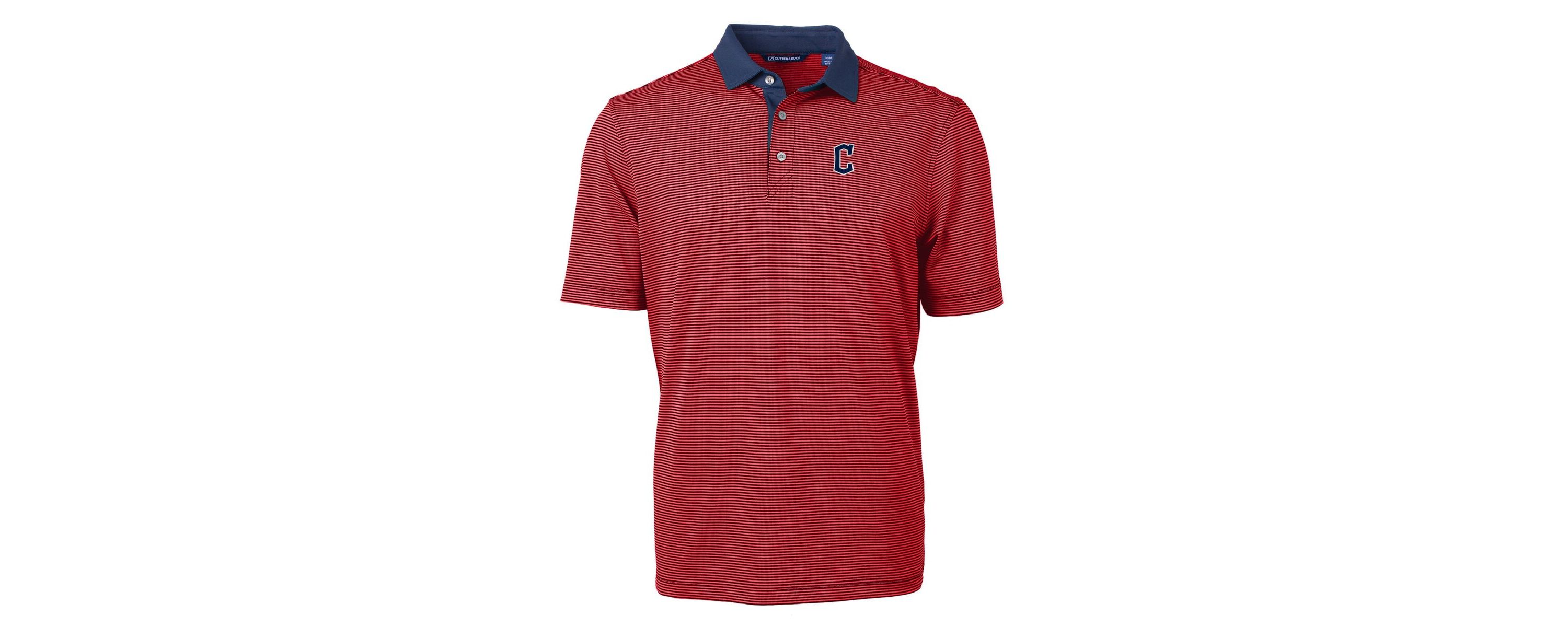 MLB Cleveland Guardians Virtue Eco Pique Micro Stripe Recycled Polo