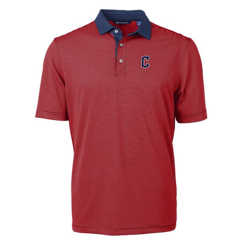 MLB Cleveland Guardians Virtue Eco Pique Micro Stripe Recycled Polo