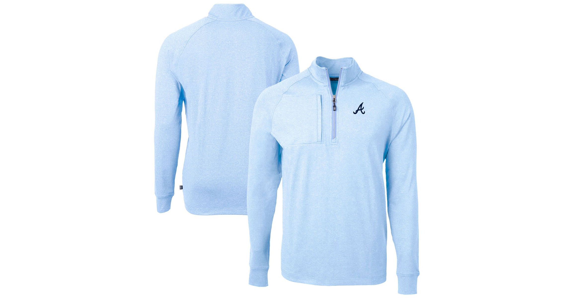 MLB Light Atlanta Braves Adapt Eco Knit Stretch Recycled Quarter-Zip Pullover Top