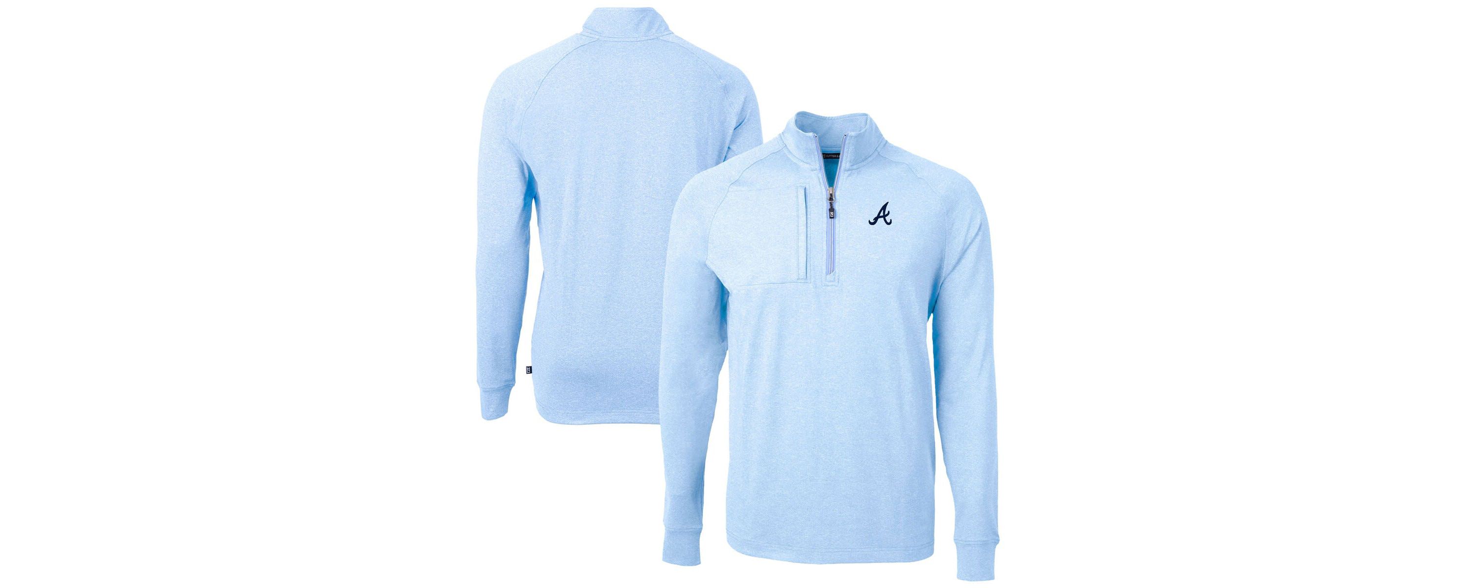 MLB Light Atlanta Braves Adapt Eco Knit Stretch Recycled Quarter-Zip Pullover Top