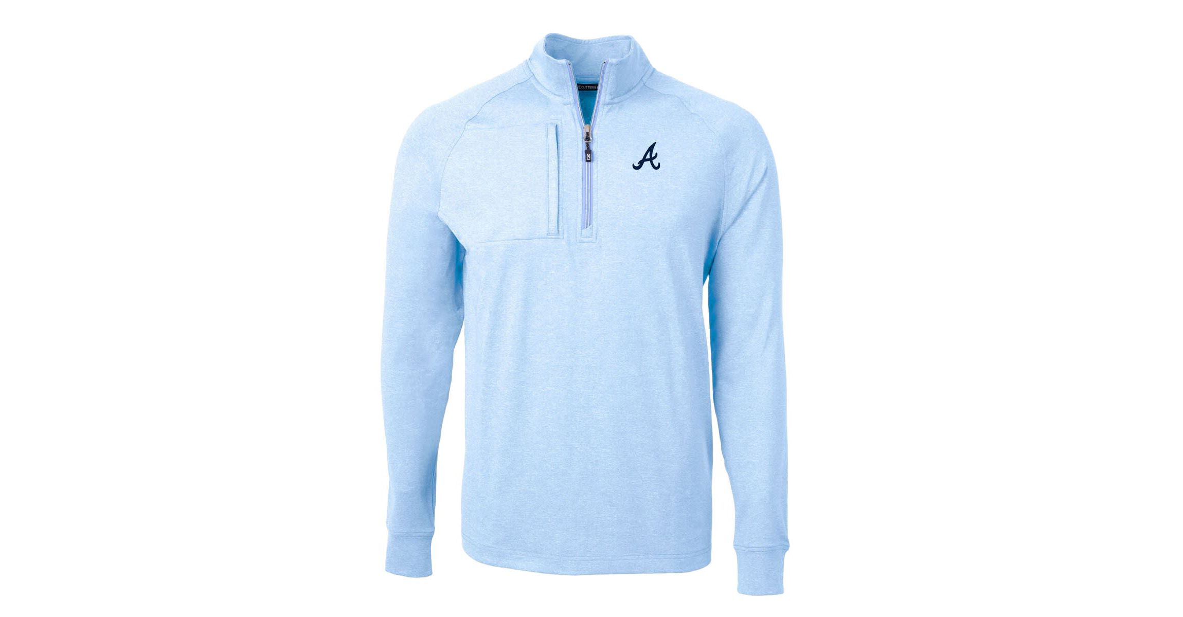 MLB Light Atlanta Braves Adapt Eco Knit Stretch Recycled Quarter-Zip Pullover Top
