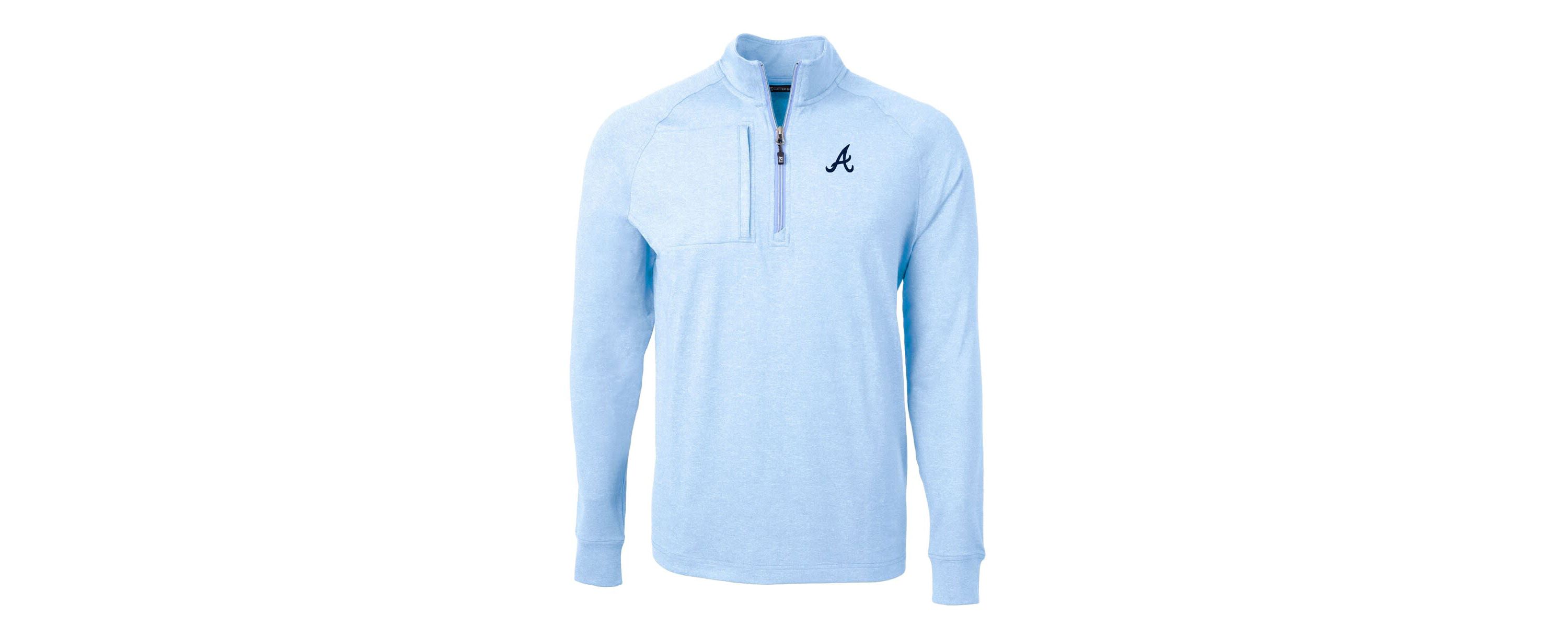 MLB Light Atlanta Braves Adapt Eco Knit Stretch Recycled Quarter-Zip Pullover Top