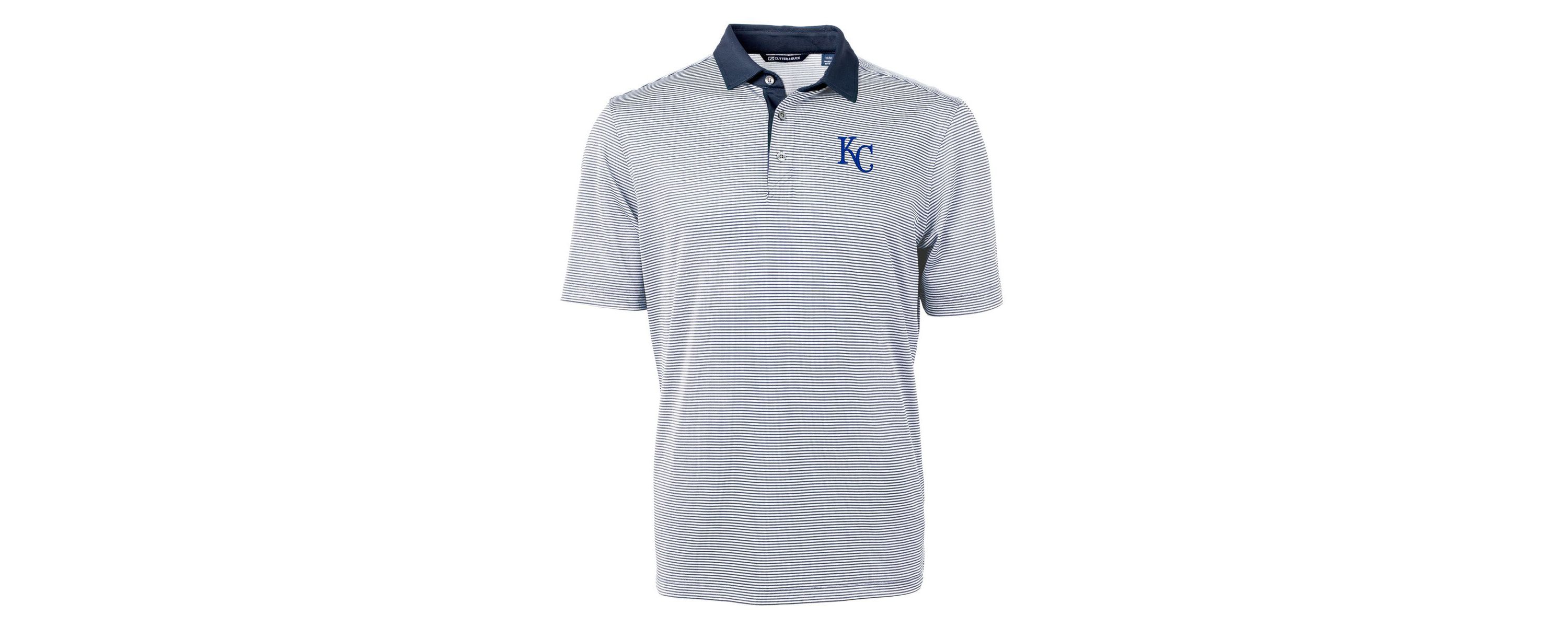MLB Kansas City Royals Virtue Eco Pique Micro Stripe Recycled Polo