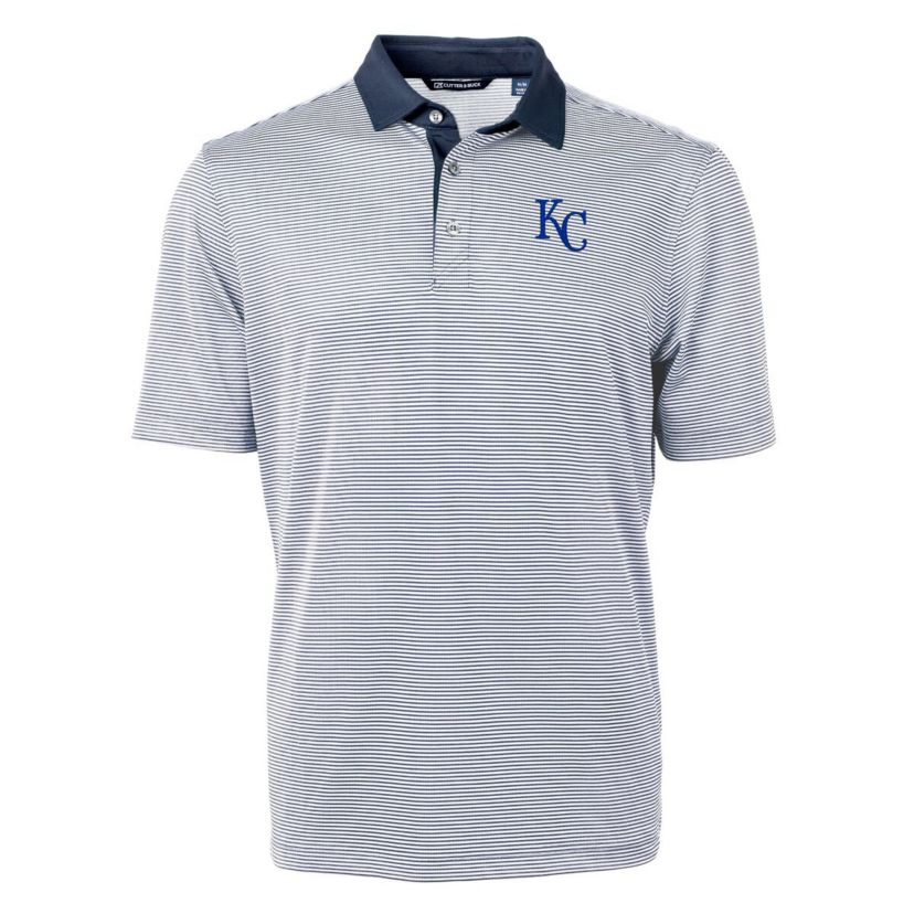 MLB Kansas City Royals Virtue Eco Pique Micro Stripe Recycled Polo