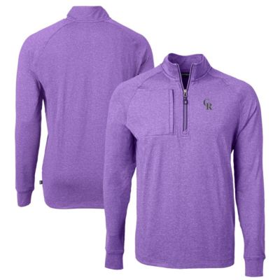 Cutter & Buck Men's MLB Colorado Rockies Adapt Eco Knit Stretch Recycled Quarter-Zip Pullover Top