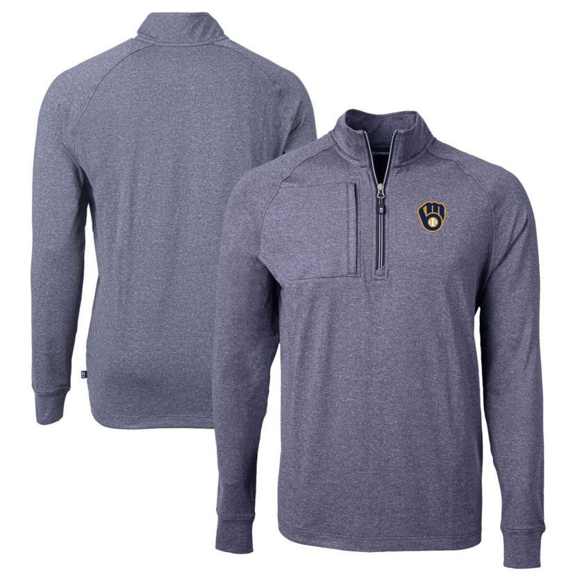 MLB Milwaukee Brewers Adapt Eco Knit Stretch Recycled Quarter-Zip Pullover Top