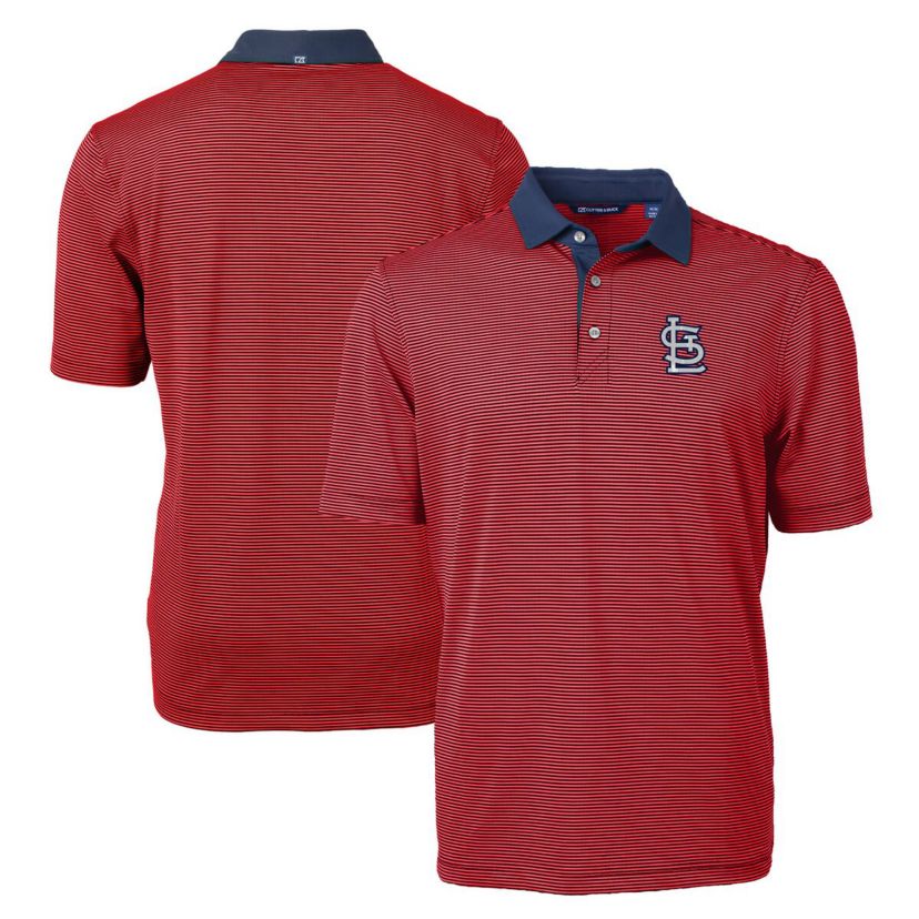 MLB St. Louis Cardinals Virtue Eco Pique Micro Stripe Recycled Polo