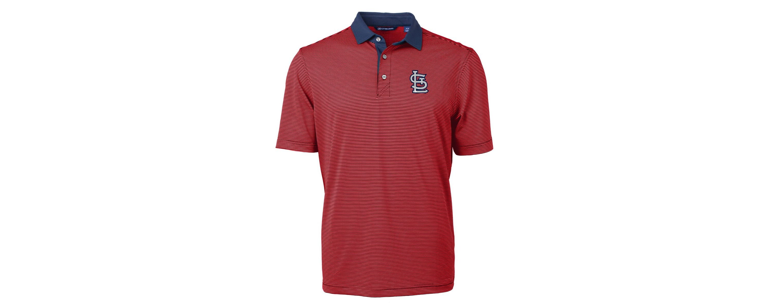 MLB St. Louis Cardinals Virtue Eco Pique Micro Stripe Recycled Polo