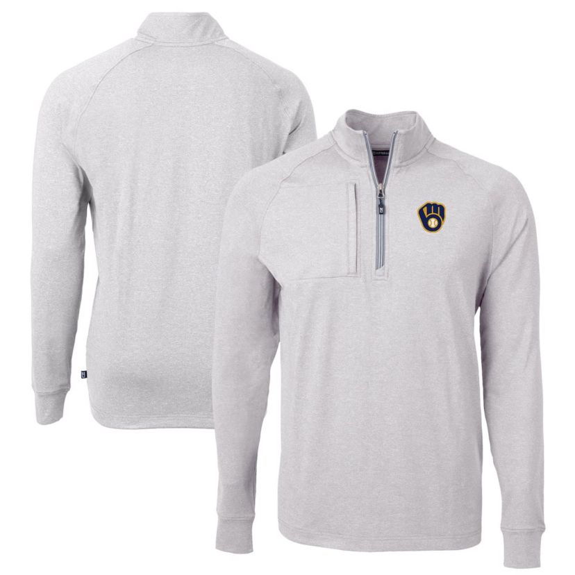 MLB Milwaukee Brewers Adapt Eco Knit Stretch Recycled Quarter-Zip Pullover Top