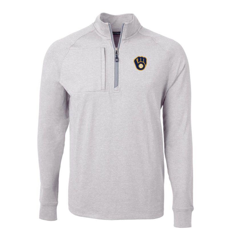 MLB Milwaukee Brewers Adapt Eco Knit Stretch Recycled Quarter-Zip Pullover Top