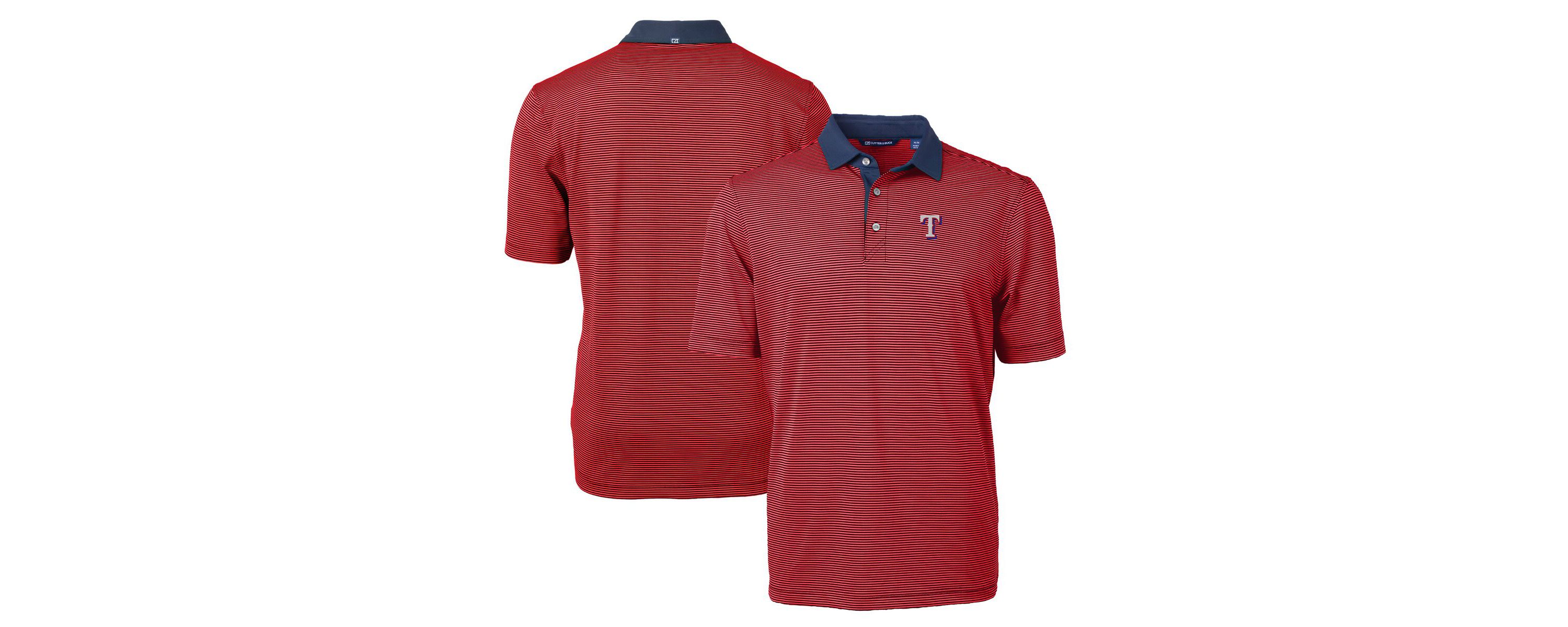 MLB Texas Rangers Virtue Eco Pique Micro Stripe Recycled Polo