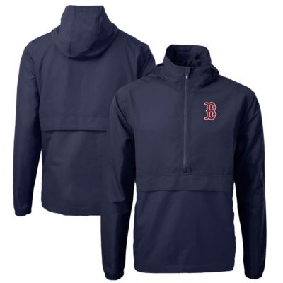 Cutter & Buck Men's Boston Red Sox MLB Boston Sox Charter Eco Recycled Half-Zip Anorak Jacket, Navy Blue, 3XL