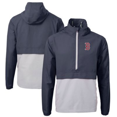 Cutter & Buck Men's Boston Red Sox MLB Boston Sox Charter Eco Recycled Half-Zip Anorak Jacket, Navy Blue, 3XL