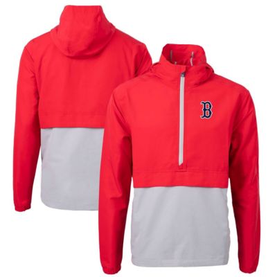 Cutter & Buck Men's Boston Red Sox MLB Boston Sox Charter Eco Recycled Half-Zip Anorak Jacket, Large
