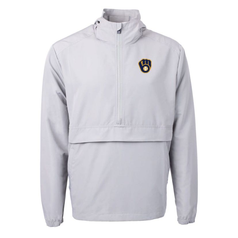 MLB Milwaukee Brewers Charter Eco Recycled Half-Zip Anorak Jacket