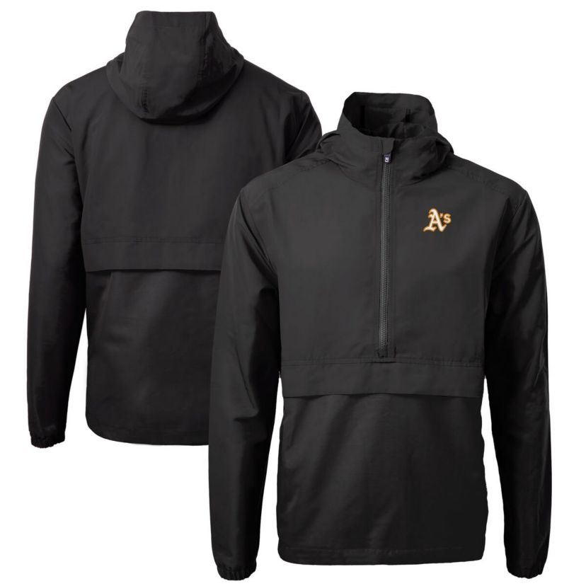 Oakland Athletics MLB Athletics Charter Eco Recycled Half-Zip Anorak Jacket