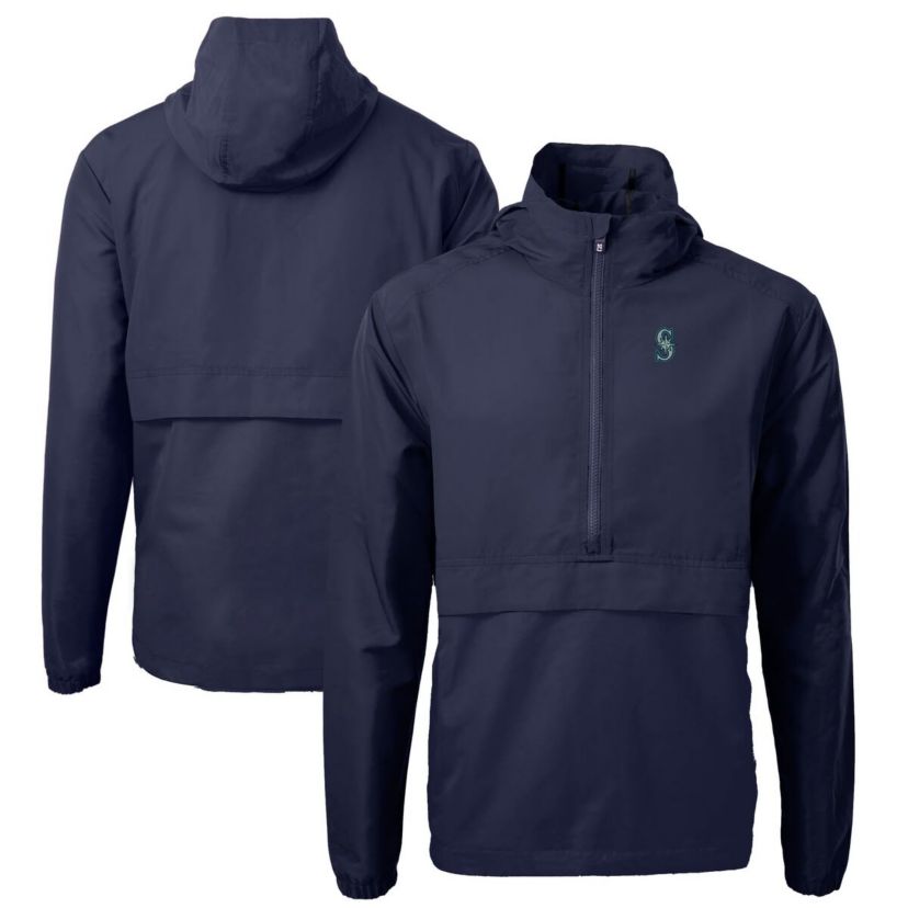 MLB Seattle Mariners Charter Eco Recycled Half-Zip Anorak Jacket