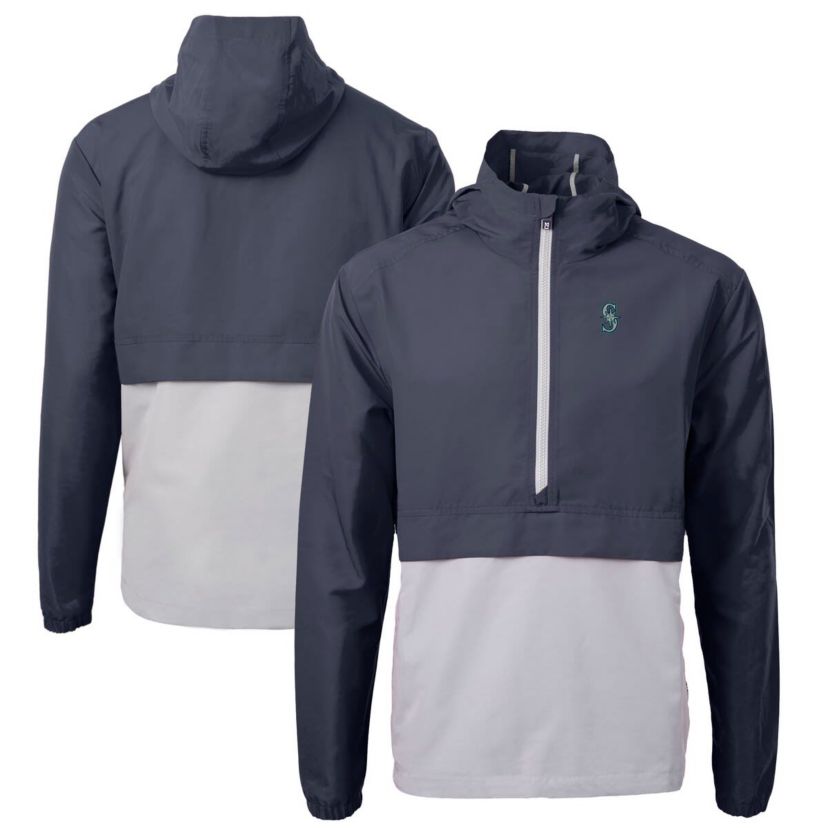 MLB Seattle Mariners Charter Eco Recycled Half-Zip Anorak Jacket