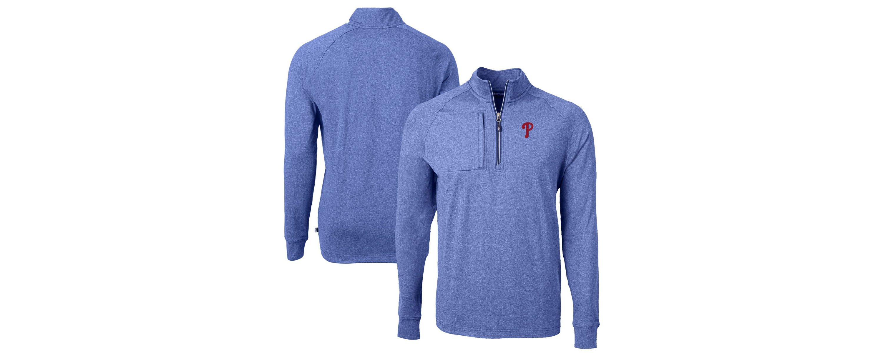 MLB Philadelphia Phillies Big & Tall Adapt Eco Knit Stretch Recycled Quarter-Zip Pullover Top
