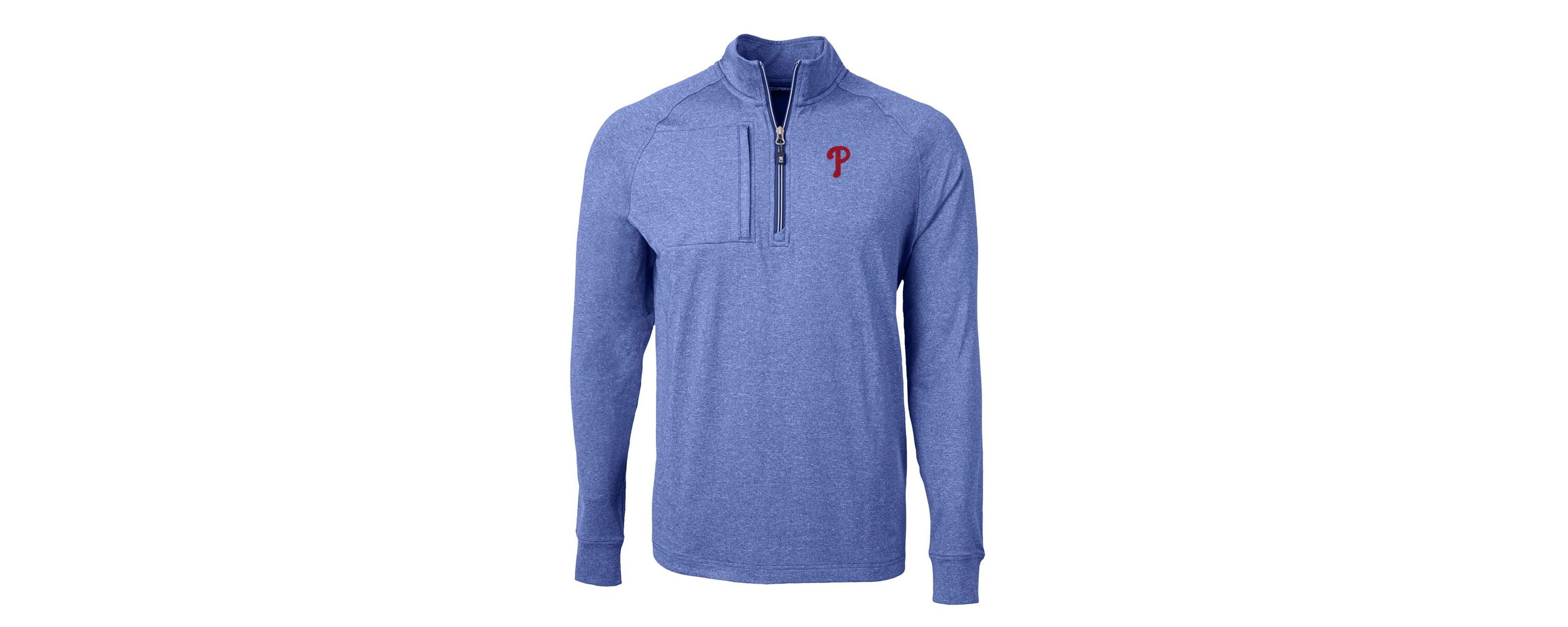 MLB Philadelphia Phillies Big & Tall Adapt Eco Knit Stretch Recycled Quarter-Zip Pullover Top